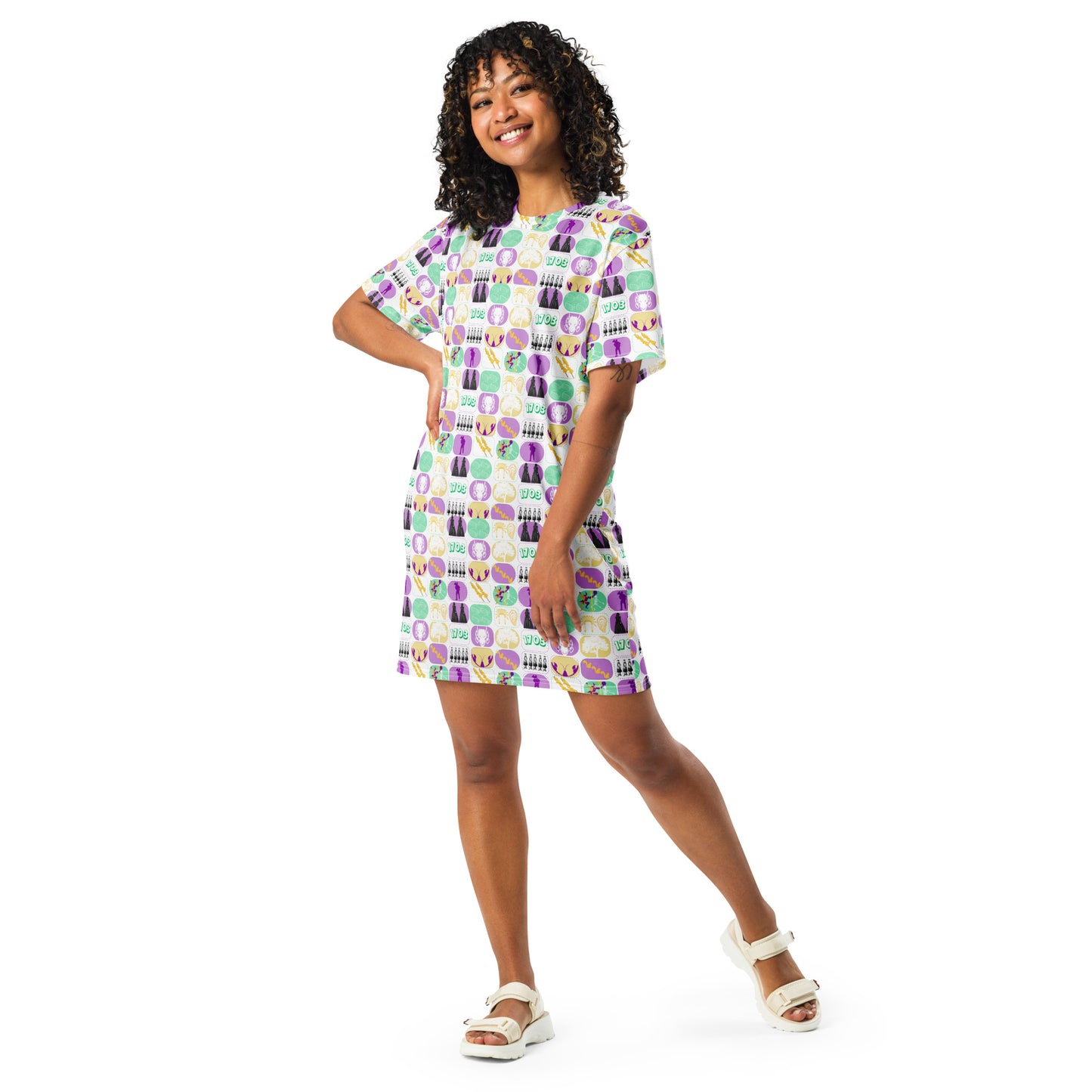 Mobile Mardi Gras Patchwork Shirt Dress